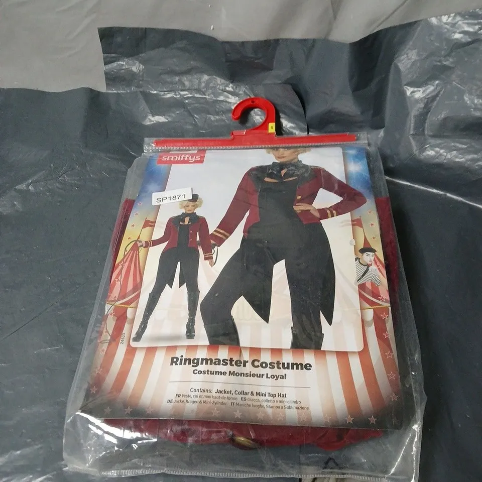 BOX OF APPROXIMATELY 12 ASSORTED ITEMS INCLUDING RING MASTER FANCY DRESS COSTUME , NUTRITION SCALES AND FLOATING MOP