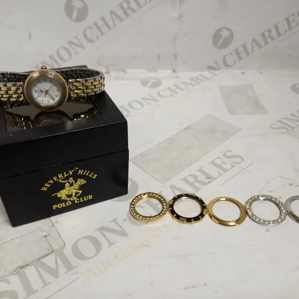 BEVERLY HILLS POLO CLUB WRISTWATCH WITH INTERCHANGEABLE BEZELS
