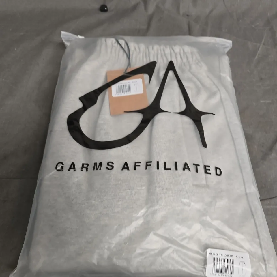 GARMS AFFILIATED GREY CUFFED JOGGERS – SIZE M