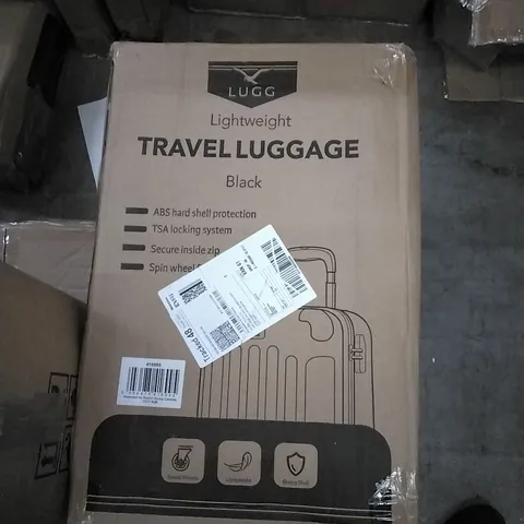 BOXED LUGG LIGHTWEIGHT TRAVEL LUGGAGE CASE - BLACK