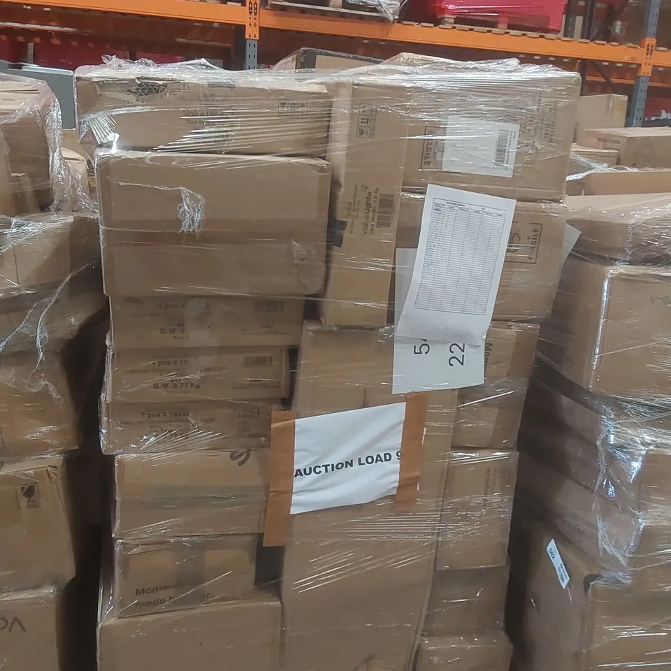 PALLET CONTAINING A VERY LARGE QUANTITY OF ASSORTED DESIGNER LIGHTING PRODUCTS