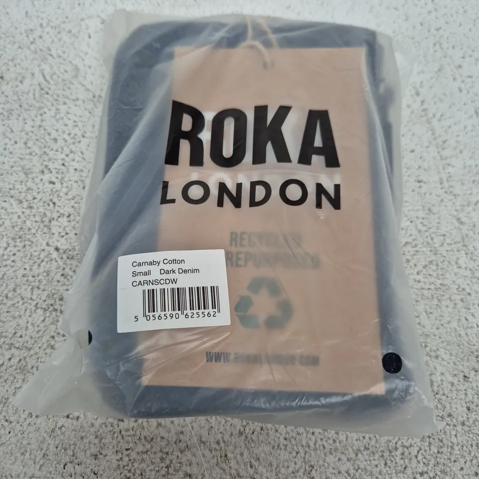 ROKA LONDON CARNABY COTTON PURSE – SMALL, DARK DENIM