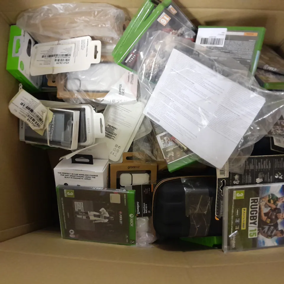 APPROXIMATELY 50 ASSORTED ELECTRICAL ITEMS TO INCLUDE PHONE CASES, XBOX GAMES (XBOX ONE & SERIES X), TURTLE BEACH HEADSET, ETC