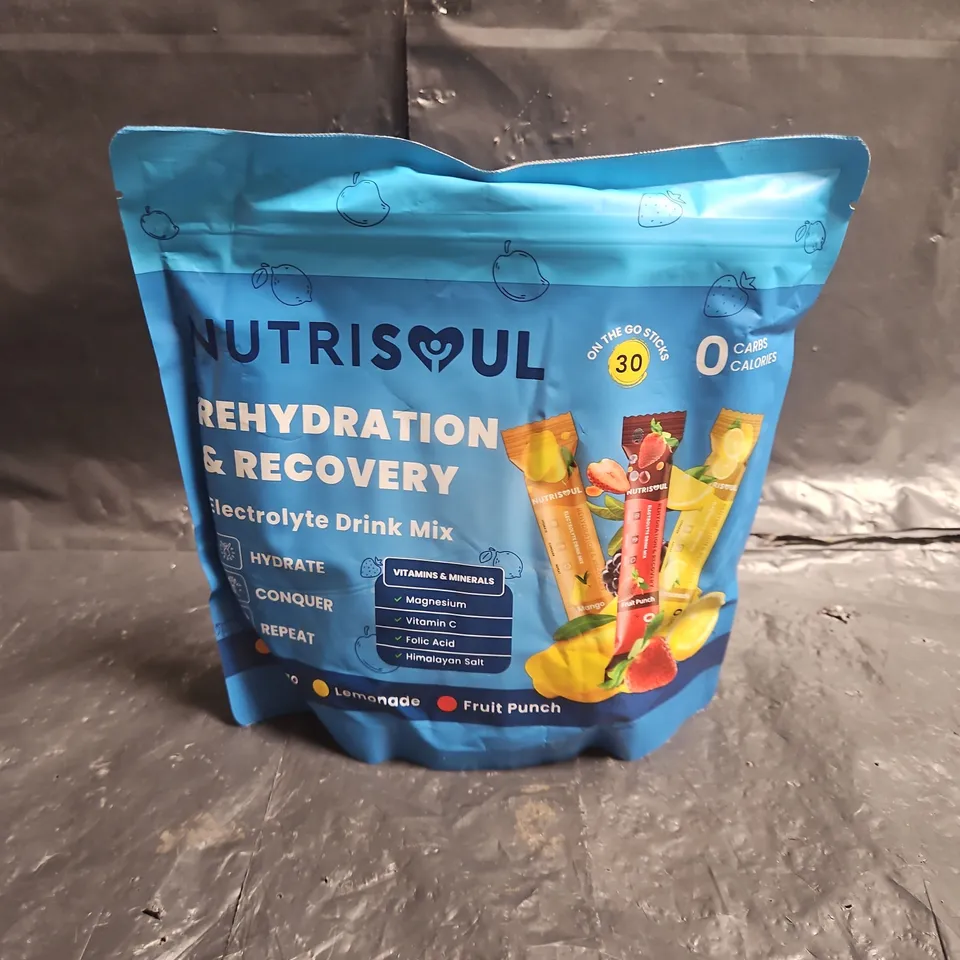 NUTRISOL REHYDRATION & RECOVERY ELECTROLYTE DRINK MIX – 30 SACHETS (MANGO, LEMONADE, FRUIT PUNCH)