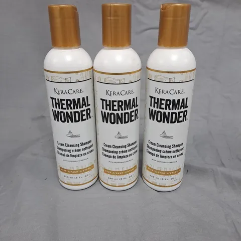 LOT OF 3 BOTTLES OF KERACARE THERMAL WONDER CREAM CLEANSING SHAMPOO - 240ML PER BOTTLE