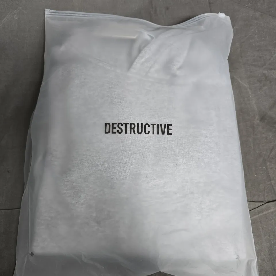 BAGGED DESTRUCTIVE HOODIE IN LIGHT MALR GREY - LARGE