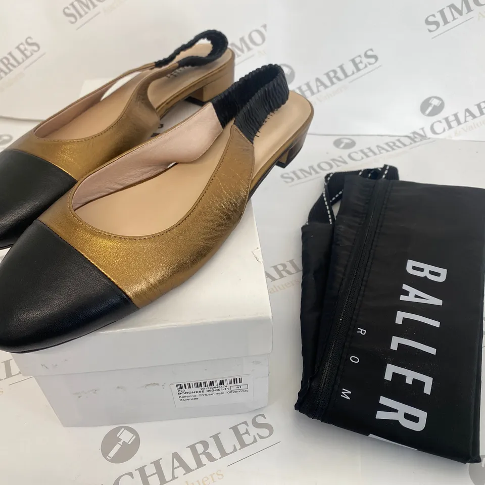 BOXED PAIR OF BALLARETTE ROMA SHOES SIZE 40