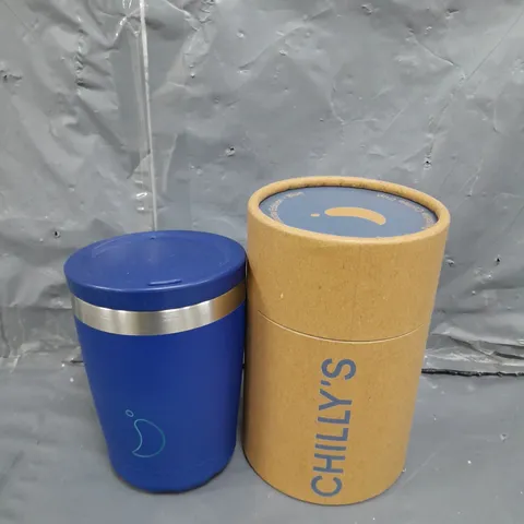BOXED CHILLY'S VACUUM INSULATED COFFEE CUP MATT EDITION BLUE 340ML