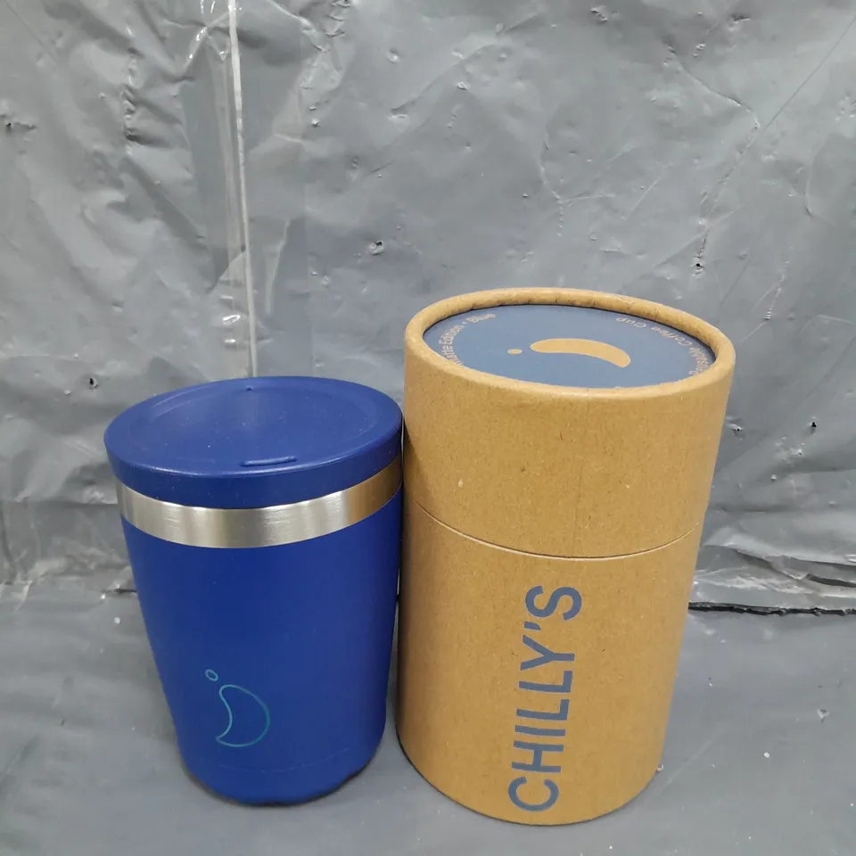 BOXED CHILLY'S VACUUM INSULATED COFFEE CUP MATT EDITION BLUE 340ML