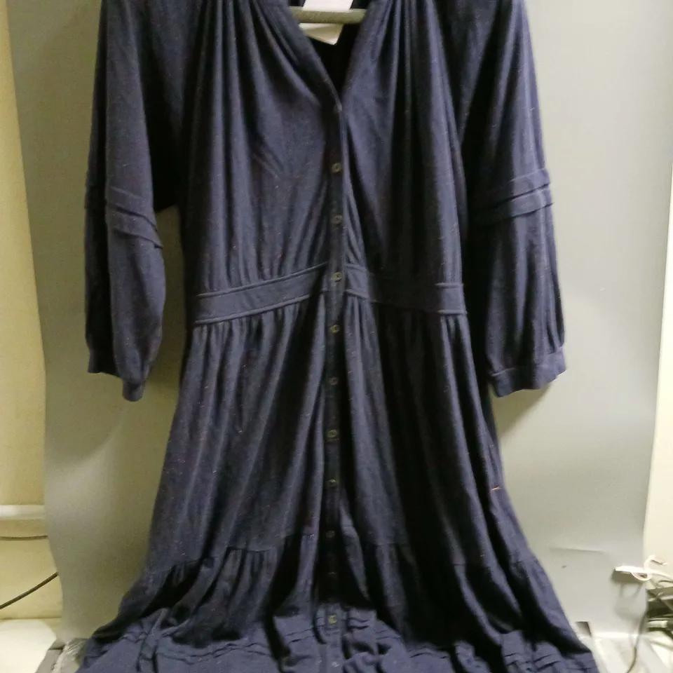 THE WHITE STUFF LADIES MAXI DRESS DARK PURPLE SIZE 16