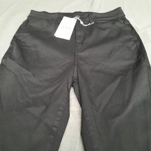 VILA HIGH WAIST & SKINNY FIT BLACK TROUSERS - XL