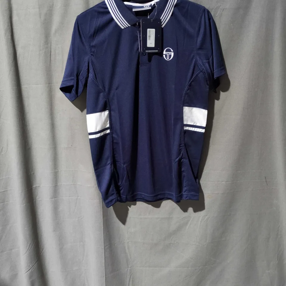 SERGIO TACCHINI POLO SHIRT – NAVY, SIZE SMALL (SML) – LOGO