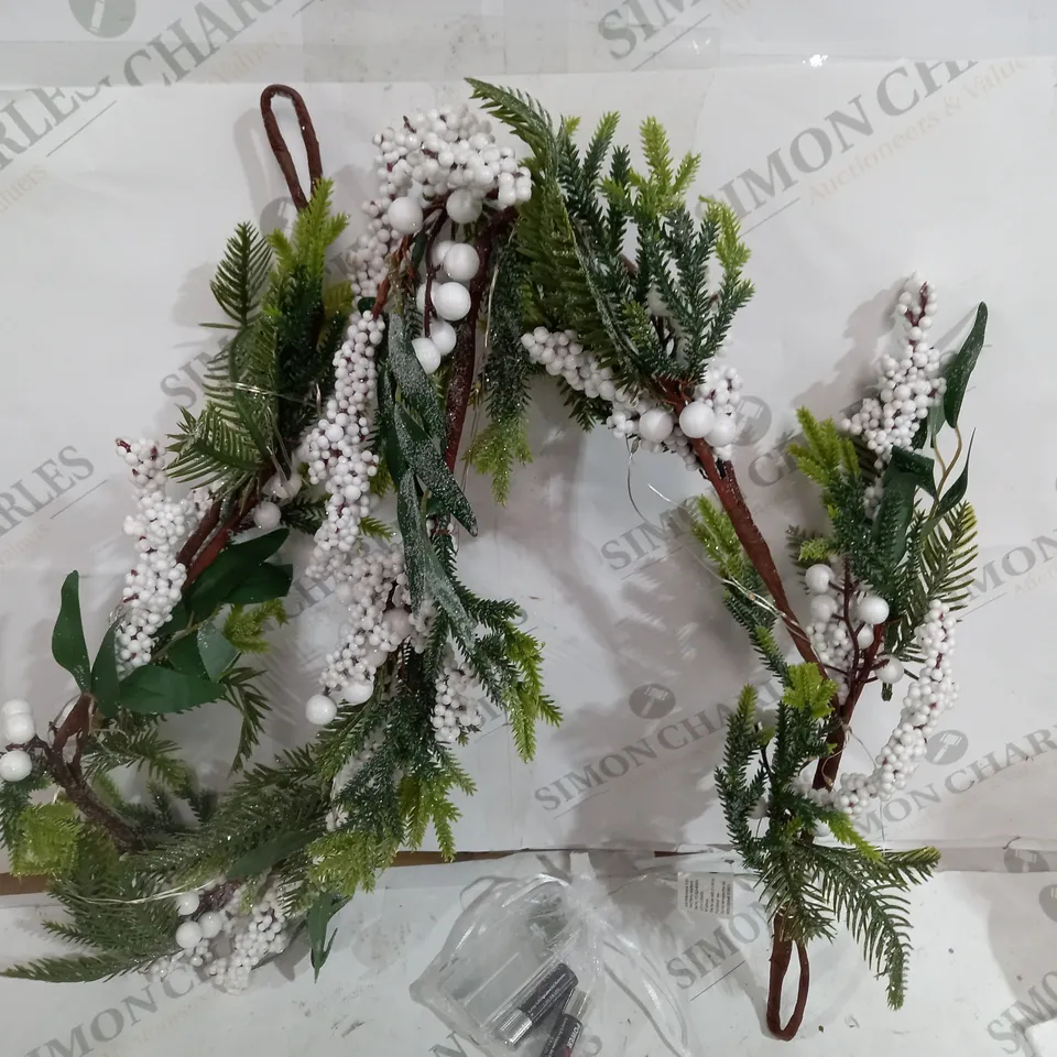 HOME REFLECTIONS 135CM PRELIT BERRY GARLAND WHITE