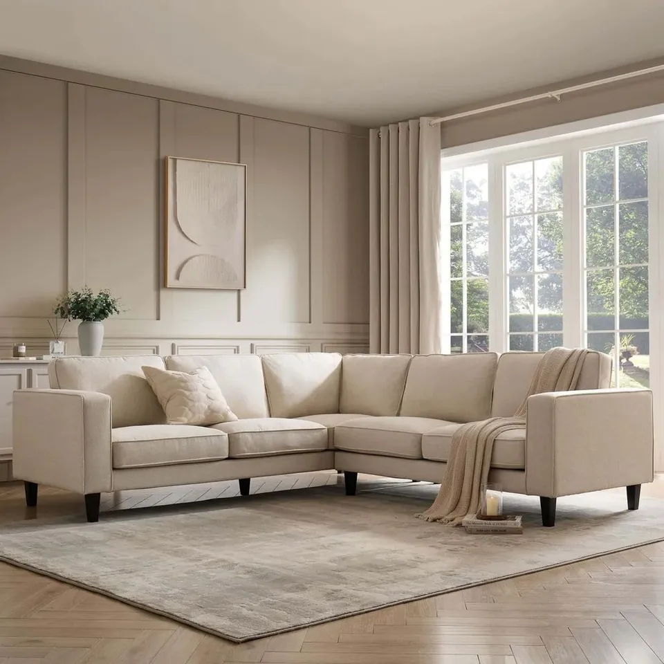 BOXED DUSK SOHO RIGHT HAND CORNER SOFA - BEIGE (2 BOXES)