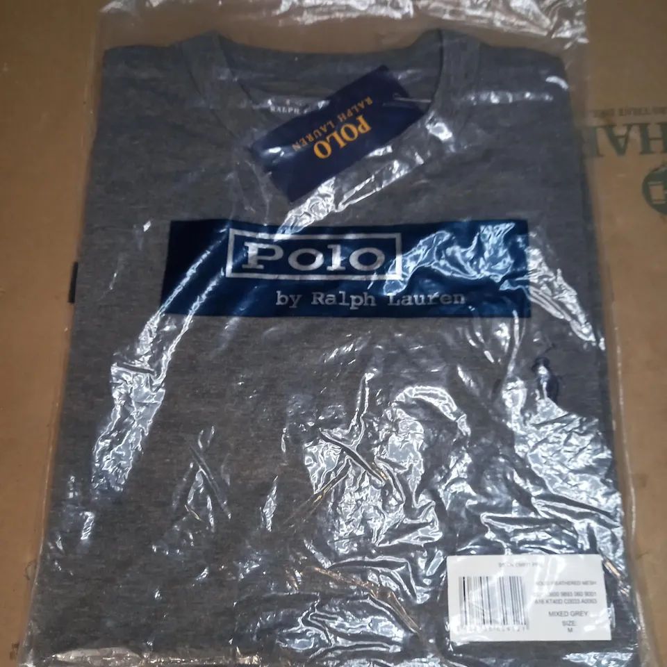 RALPH LAUREN POLO SHIRT IN MIXED GREY COLOUR SIZE M