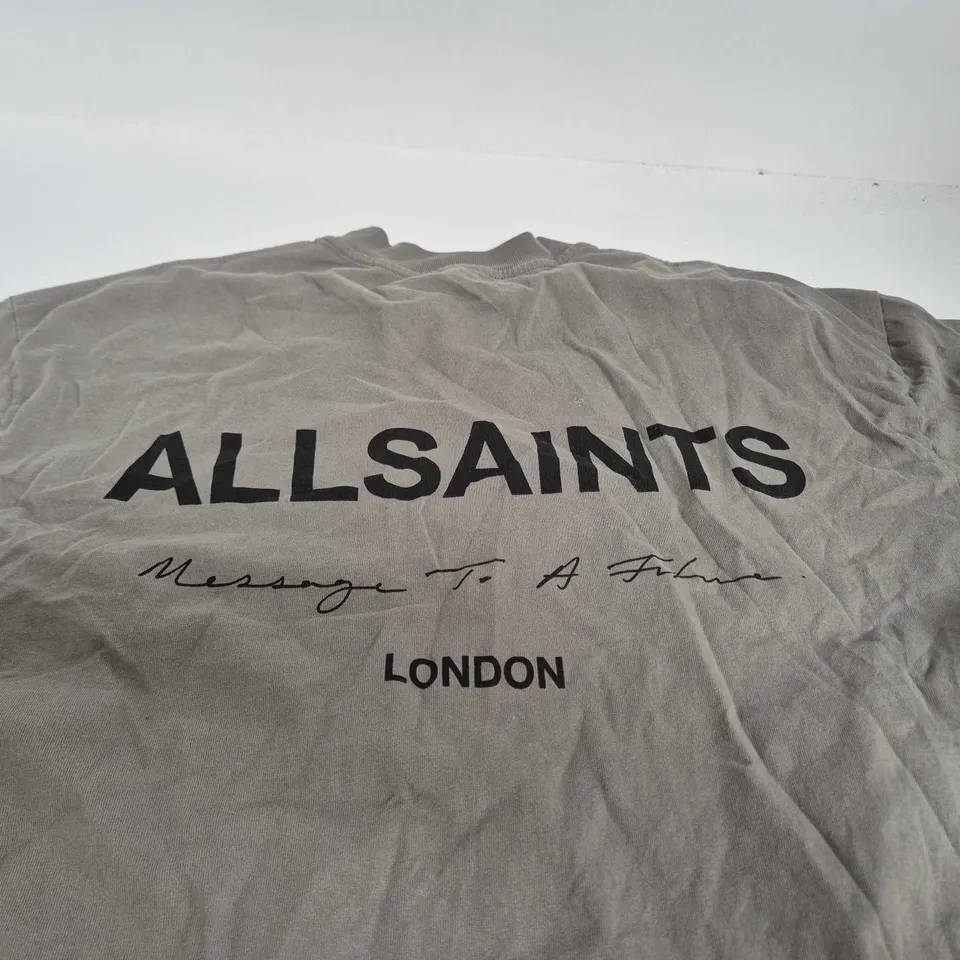 ALLSAINTS LONDON GREY CREW-NECK T-SHIRT - SIZE M