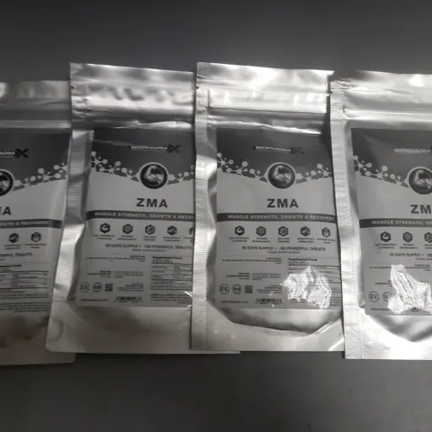 LOT OF 4 BIOPHARM X ZMA 120 TABLET PACKS
