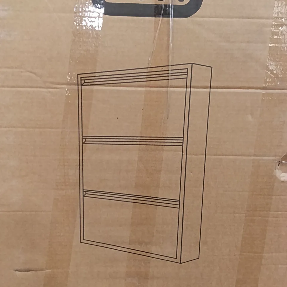 BOXED 3 DOOR SHOE CABINET - BLACK (1 BOX)
