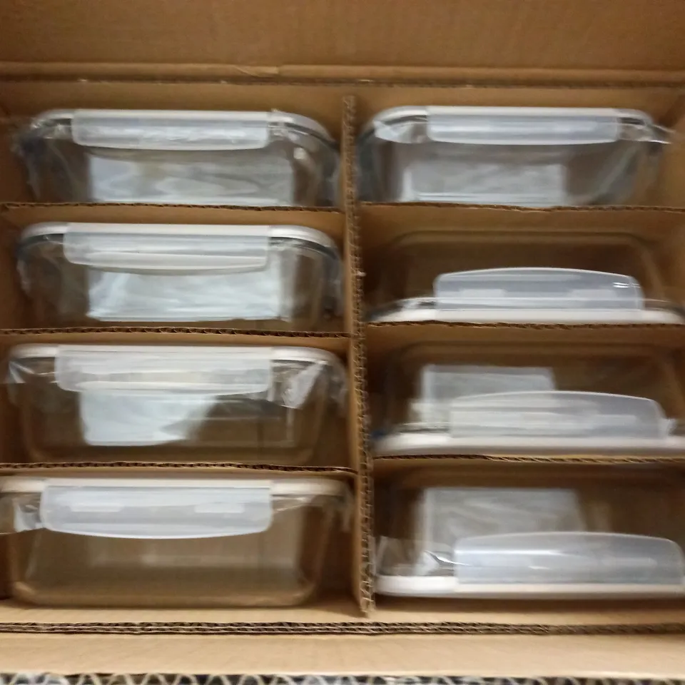 LOT OF 8 PREP NATURAL GLASS MEAL CONTAINERS