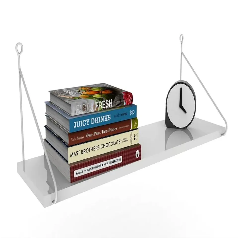 BOXED DAMARCUS WALL SHELF FINISH SHINY WHITE