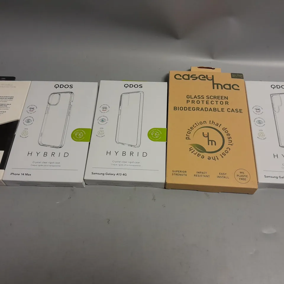 BOX OF ASSORTED PHONE CASES FOR IPHONE AND SAMSUNG 