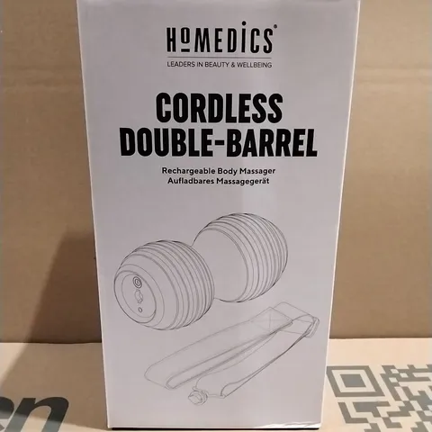 BOXED HOMEDICS CORDLESS DOUBLE-BARREL BODY MASSAGER 