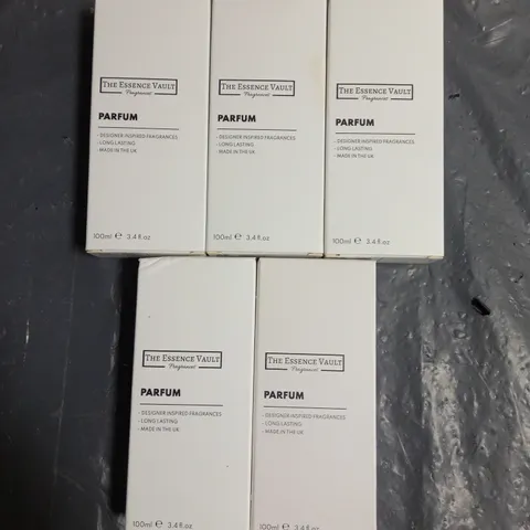 BOX OF APPROXIMATELY 5 ASSORTED BOXED THE ESSENCE VAULT FRAGRANCES TO INCLUDE - 421 - 197 - 467 - ETC