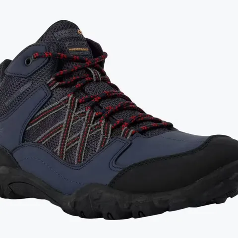 REGATTA MENS EDGEPOINT MID WATERPROOF HIKING SHOES UK NAVY RIO RED SIZE 6.5