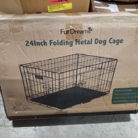 BOXED FURDREAMS 24" FOLDING METAL DOG CAGE