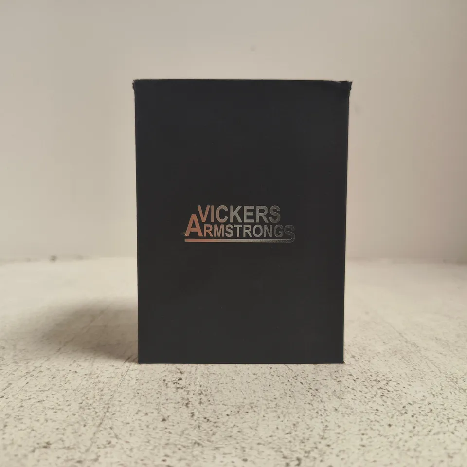 VICKERS ARMSTRONGS STAINLESS STEEL CHRONOGRAPH WRISTWATCH - BOXED