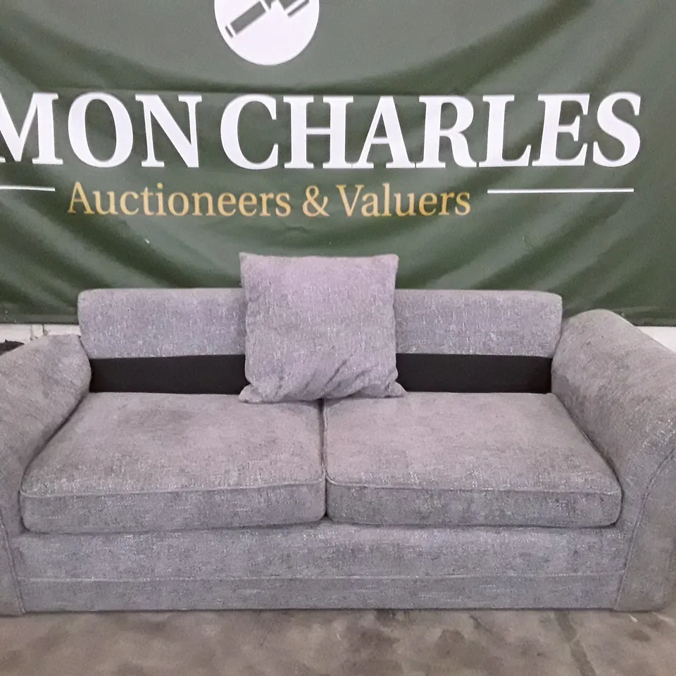 QUALITY DESIGNER 3 SEATER SOFA - GREY FABRIC