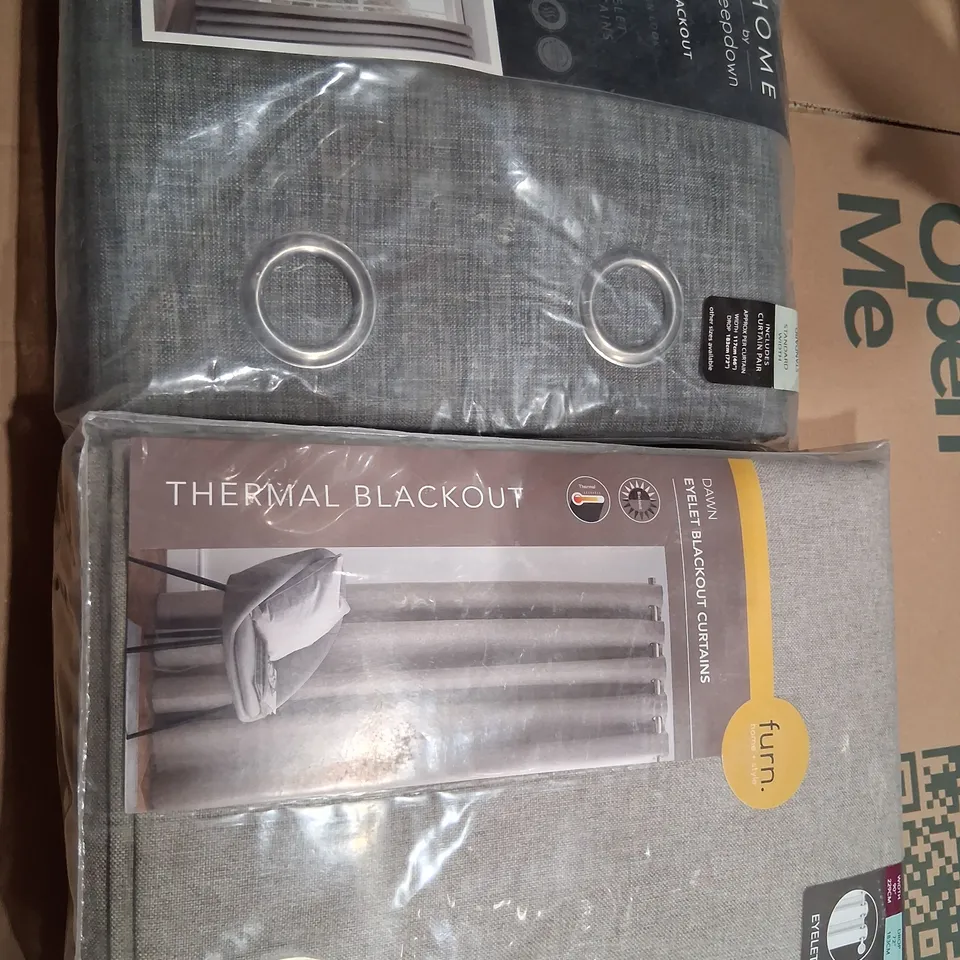 FIVE PAIRS OF ASSORTED BRAND NEW PAIRS OF BLACKOUT CURTAINS