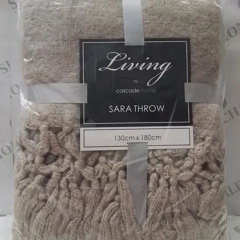BRAND NEW LIVING BY CASCADE HOME SOFT THROW -BEIGE- //130×180CM