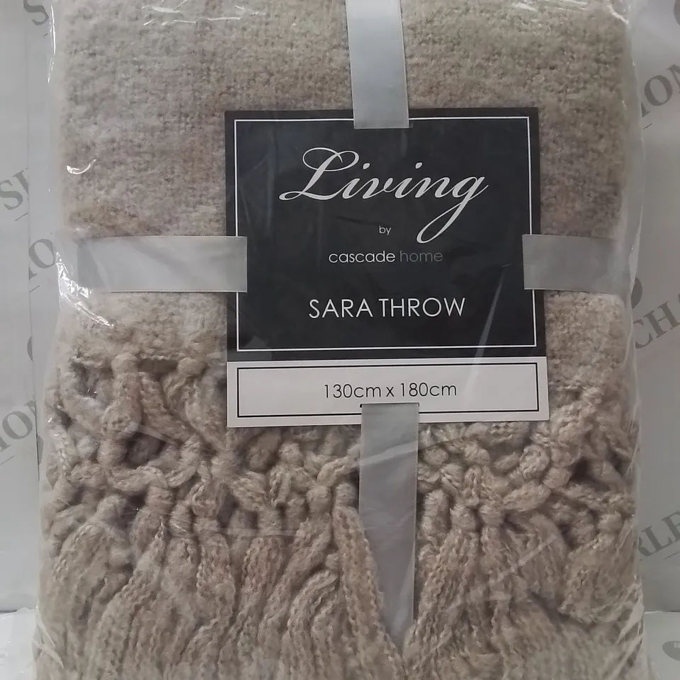 BRAND NEW LIVING BY CASCADE HOME SOFT THROW -BEIGE- //130×180CM