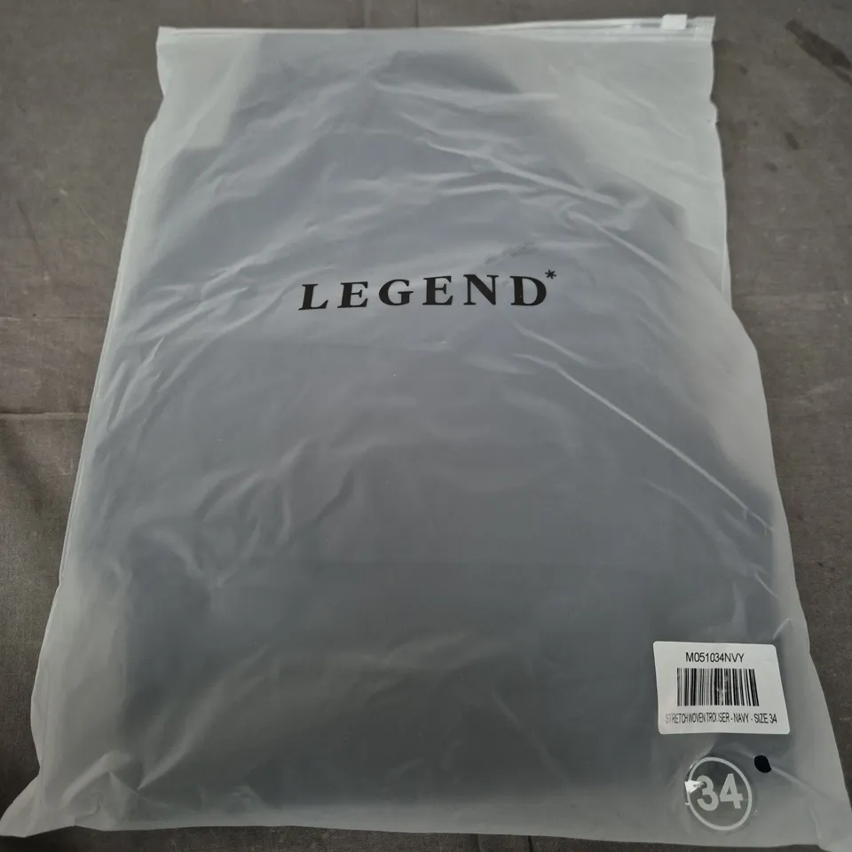 LEGEND STRETCH-WOVEN TROUSERS – NAVY, UK 34