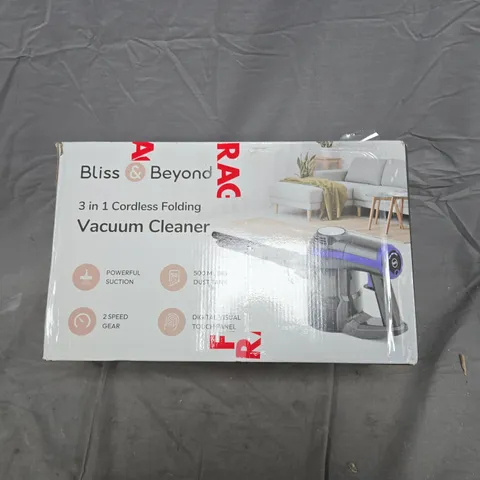 BLISS & BEYOND 3-IN-1 CORDLESS FOLDING VACUUM CLEANER – BOXED