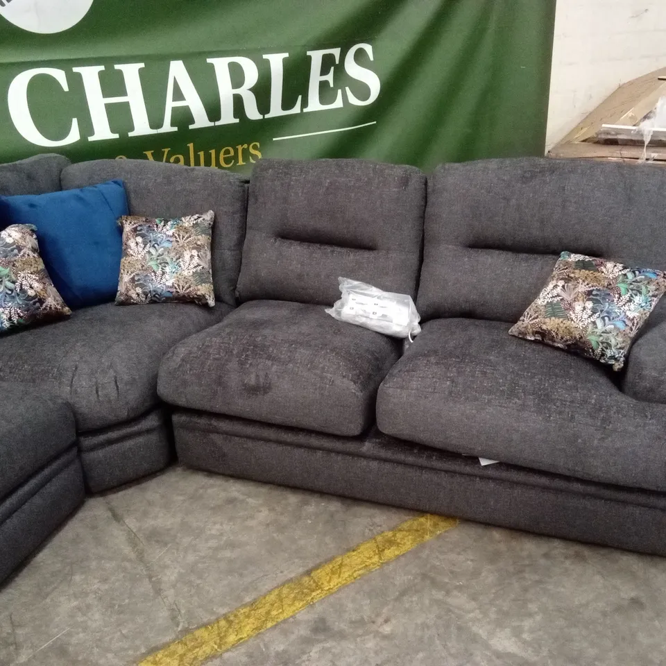 TRIESTE FABRIC CORNER GROUP SOFA - CHARCOAL RRP £2999