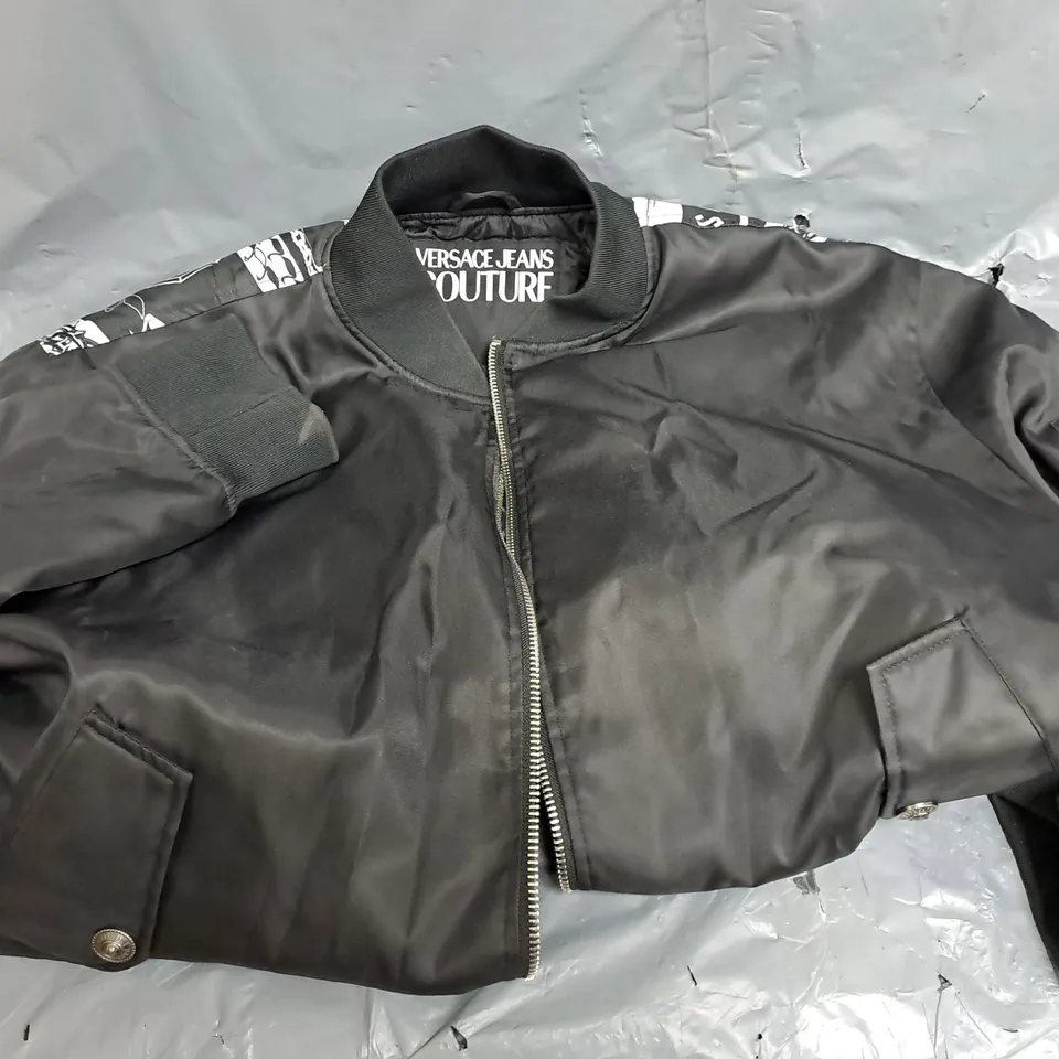 VERSACE JEAN COUTOUR GRAPHIC BOMBER JACKET - SIZE UNSPECIFIED 