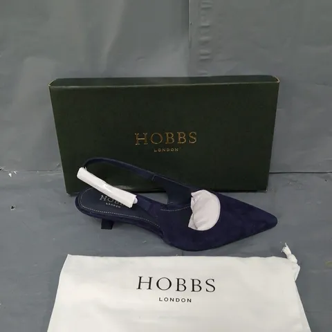 BOXED PAIR OF HOBBS LONDON MIDNIGHT SUEDE UK 8 SAFIA SLINGSHOT