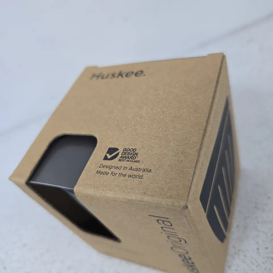 HUSKEE ORIGINAL CUP & LID, 6OZ (175ML) BLACK – BOXED