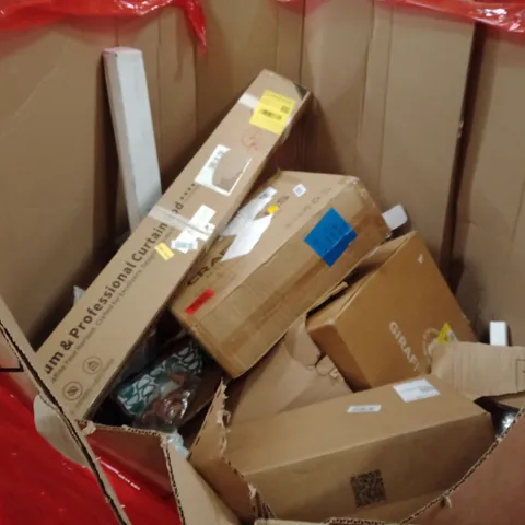 PALLET OF ASSORTED HOUSEHOLD GOODS AND PRODUCTS TO INCLUDE; CABINET, CURTAIN RODS,ETC