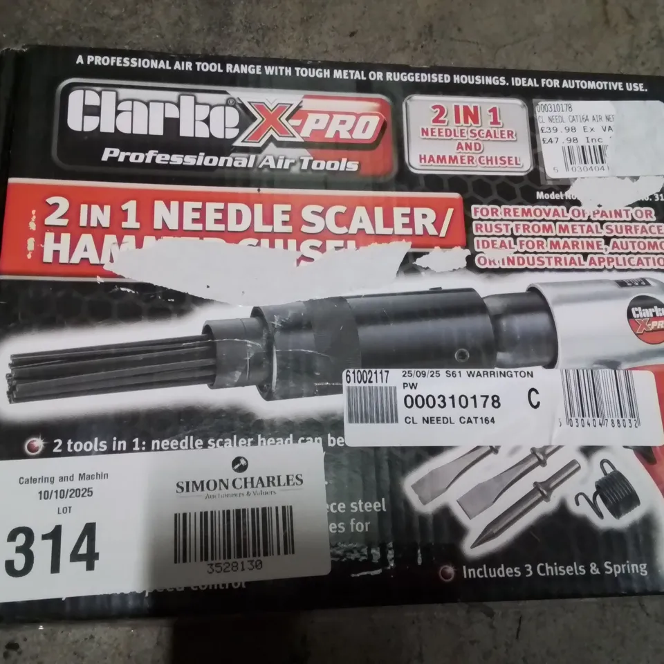 BOXED CLARKE 2 IN 1 NEEDLE SCALER/HAMMER CHISEL