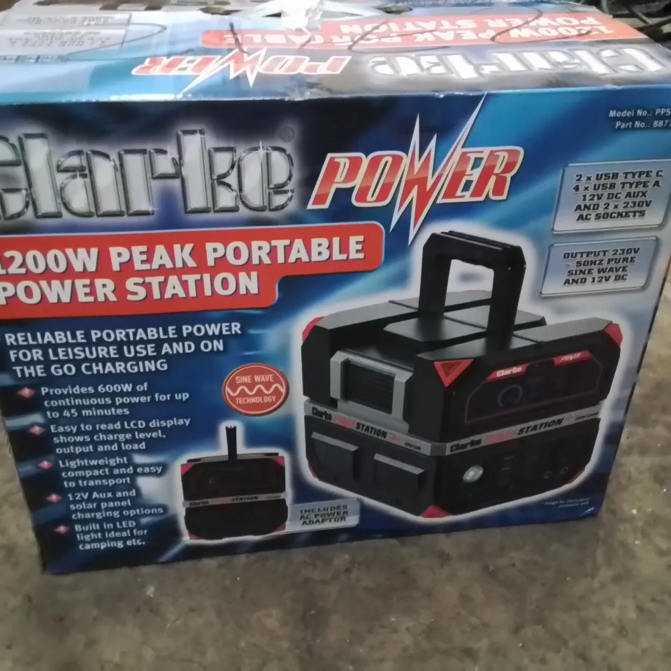 BOXED CLARKE PPS1200 1200W 504WH PORTABLE POWERSTATION
