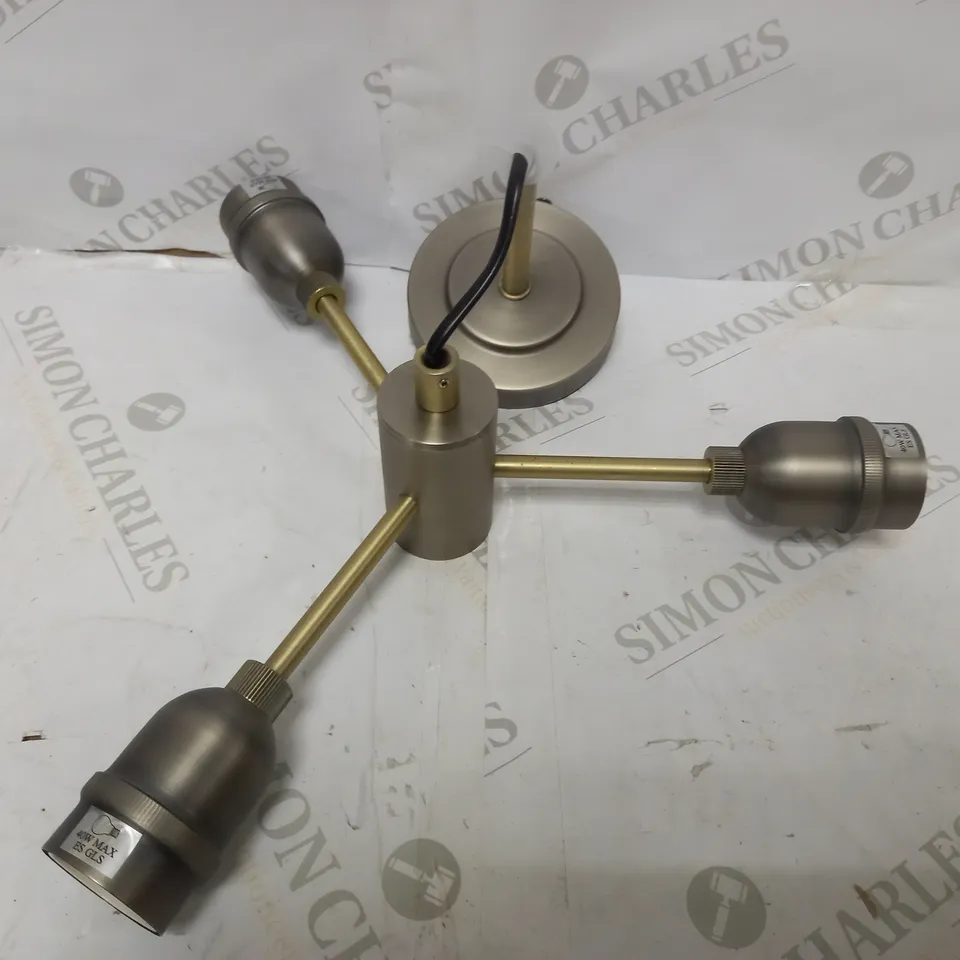 BISTRO SPOKE 3 LIGHT SEMI FLUSH - ANTIQUED BRASS FINISH