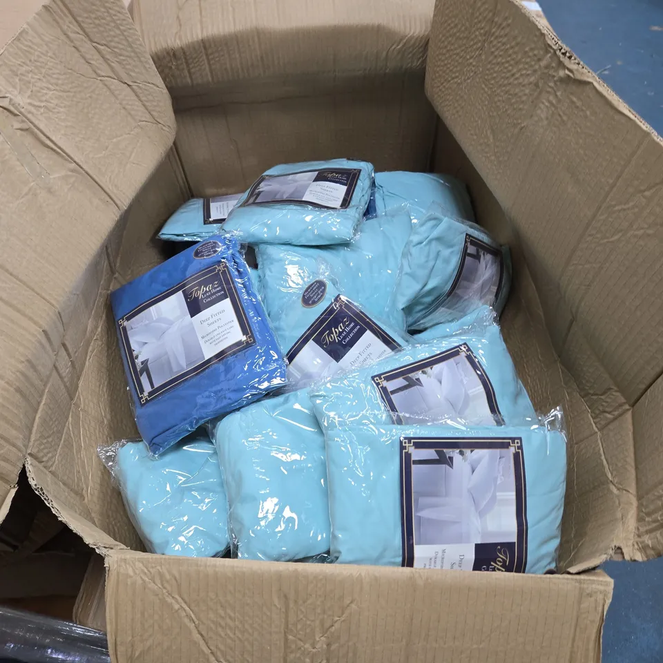 BOX OF APPROXIMATELY 20 X TOPAZ LUXE HOME COLLECTION DEEP FITTED SHEET – SINGLE (90X190X30CM), MICROFIBRE POLYESTER