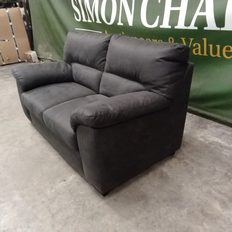 DANIELLE FAUX LEATHER 2 SEATER SOFA - BLACK RRP £699