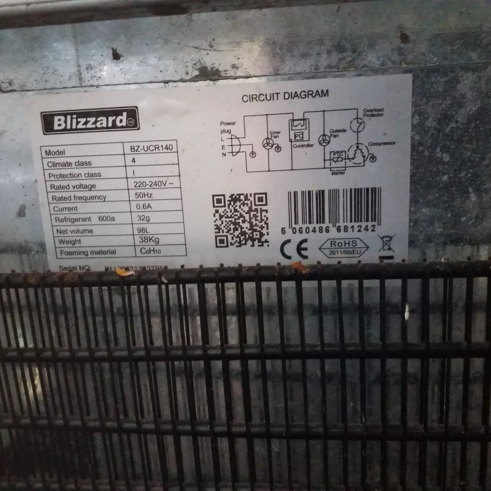 BLIZZARD BZ-UCR140 UNDERCOUNTER FRIDGE 