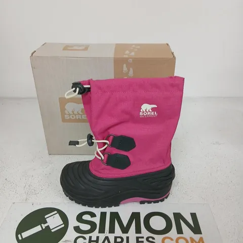 SOREL SUPER TROOPER CHILD SNOW BOOTS – PINK, UK 12.5 (EU 30 1/3)