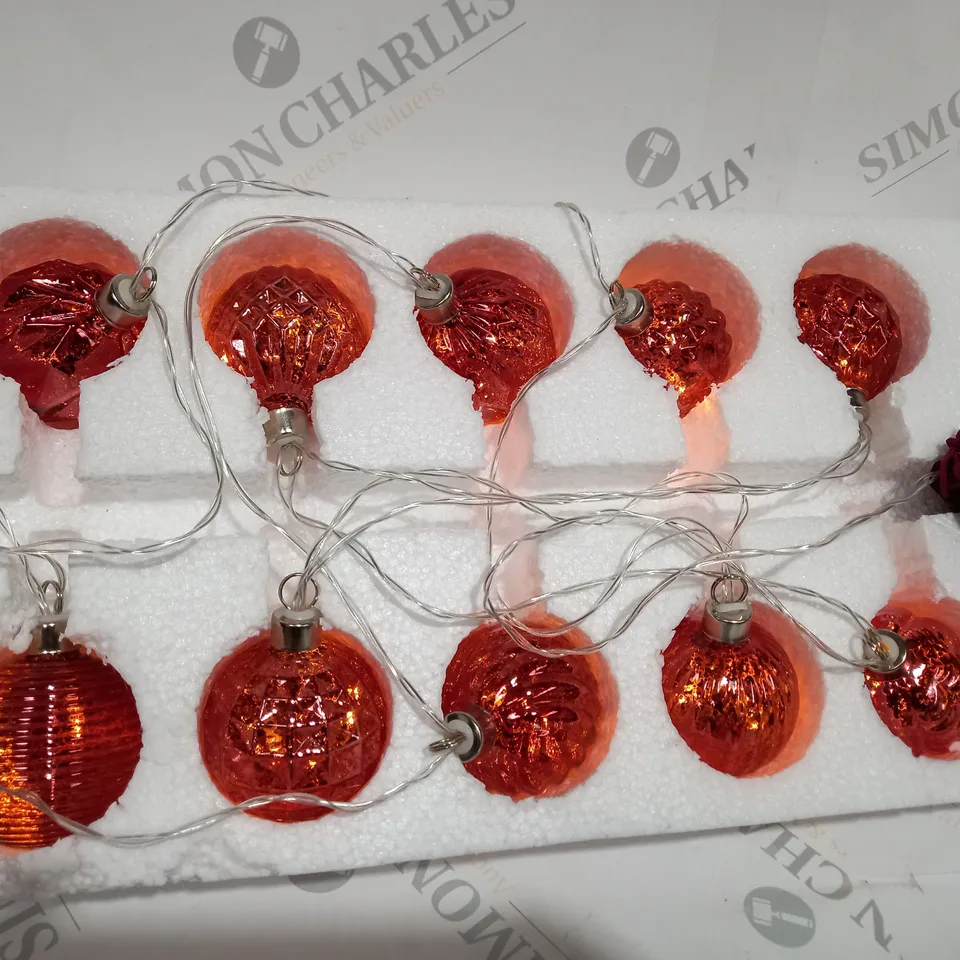 ALISON CORK MERCURY GLASS SET OF 10 BAUBLE LIGHT STRAND