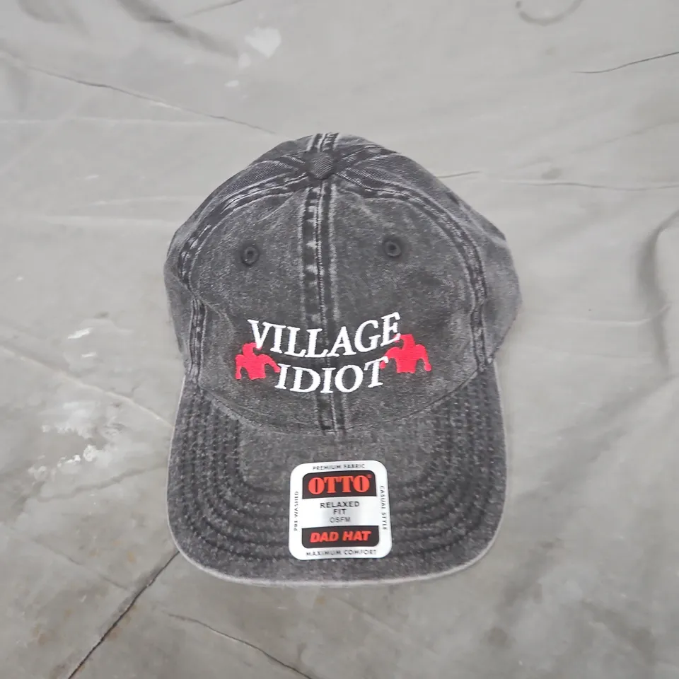 VILLAGE IDIOT OTTO DAD HAT – BLACK ADJUSTABLE CAP